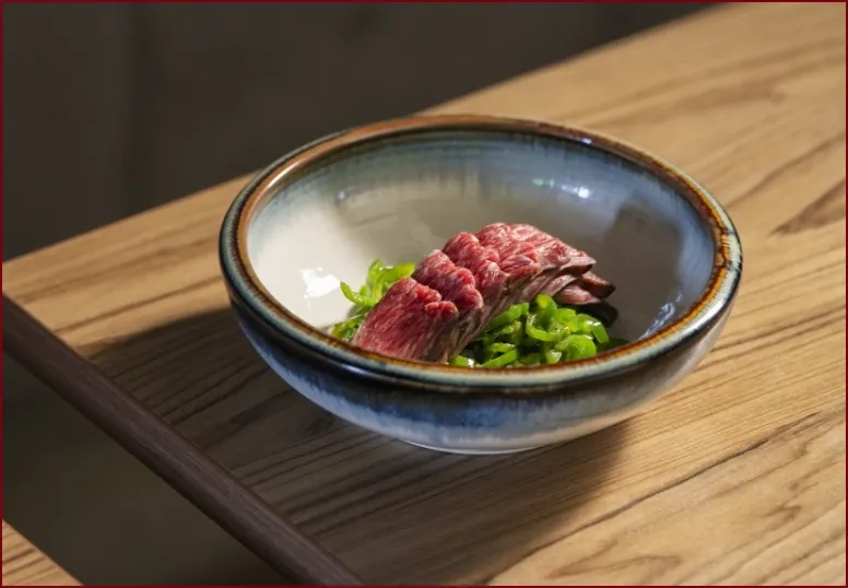 A4黒毛和牛の青椒牛肉