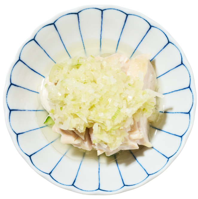 ネギ油香る 低温火入れ蒸し鶏