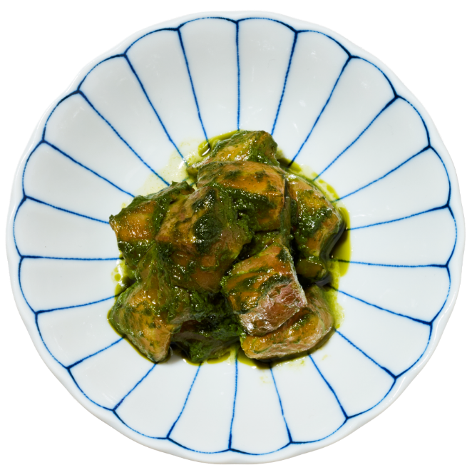 サーモンの葱山椒和え