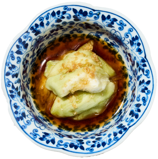 とろとろ茄子の香味生姜ソース