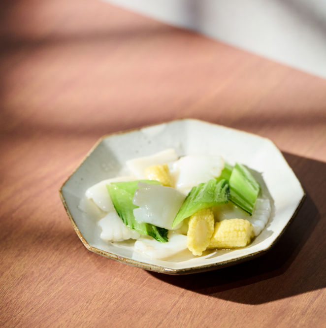 イカと季節野菜の瞬間炒め